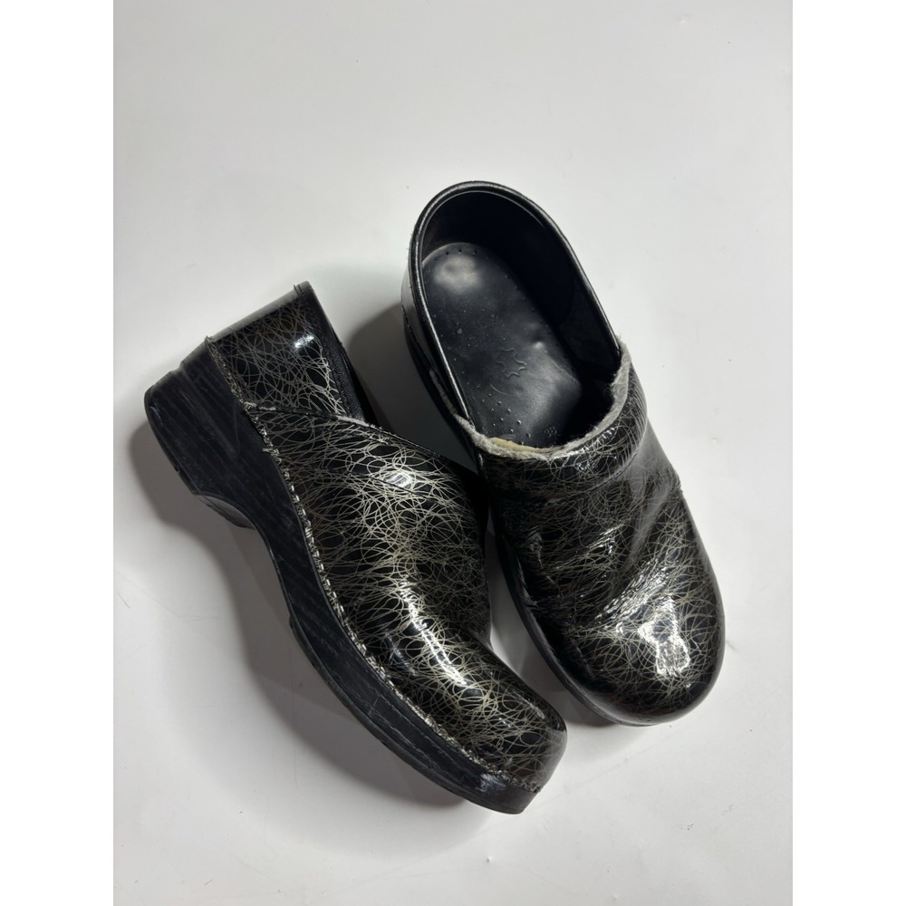 Dansko‎ Professional Clogs 38 US 7.5 Leather Scribble Slip On Comfort Shoes SEE